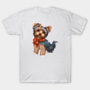 Cute Yorkshire Terrier Drawing T-Shirt